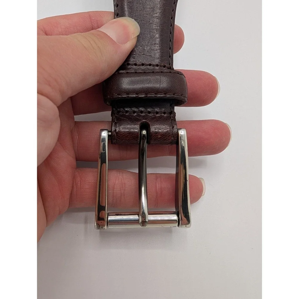Brighton M21335 Braided Leather Belt Size 34 Brown Full Grain Silver Buckle